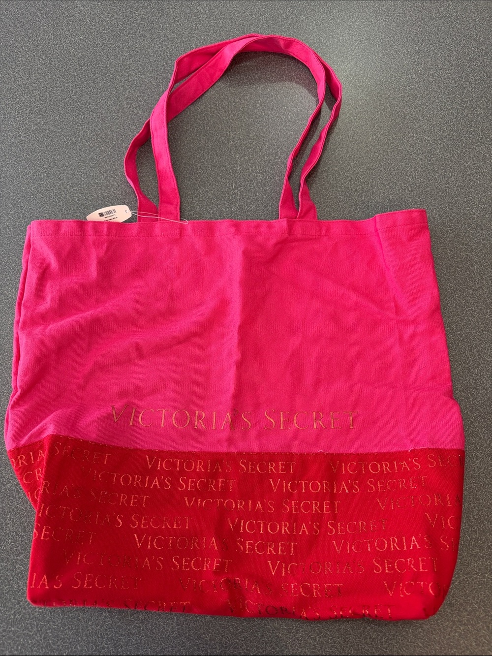 Victoria's Secret Pink and Red Canvas Tote
